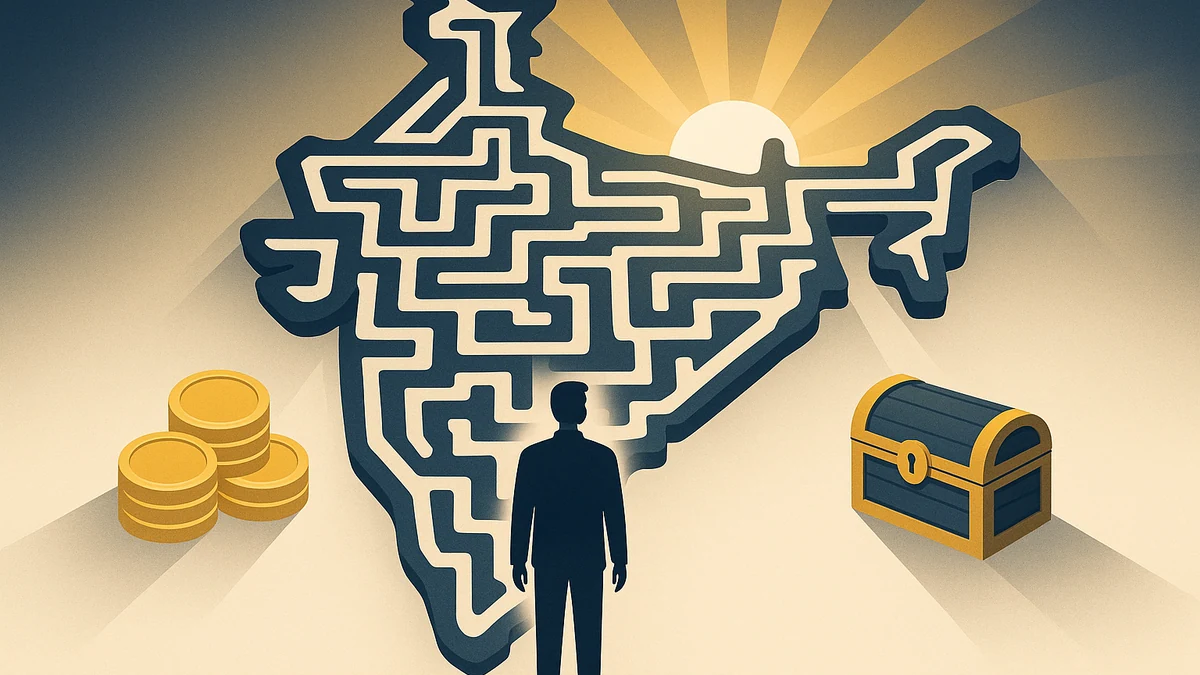 Illustration for the article "ETF vs Mutual Funds: Best Choice for Indian Investors?"